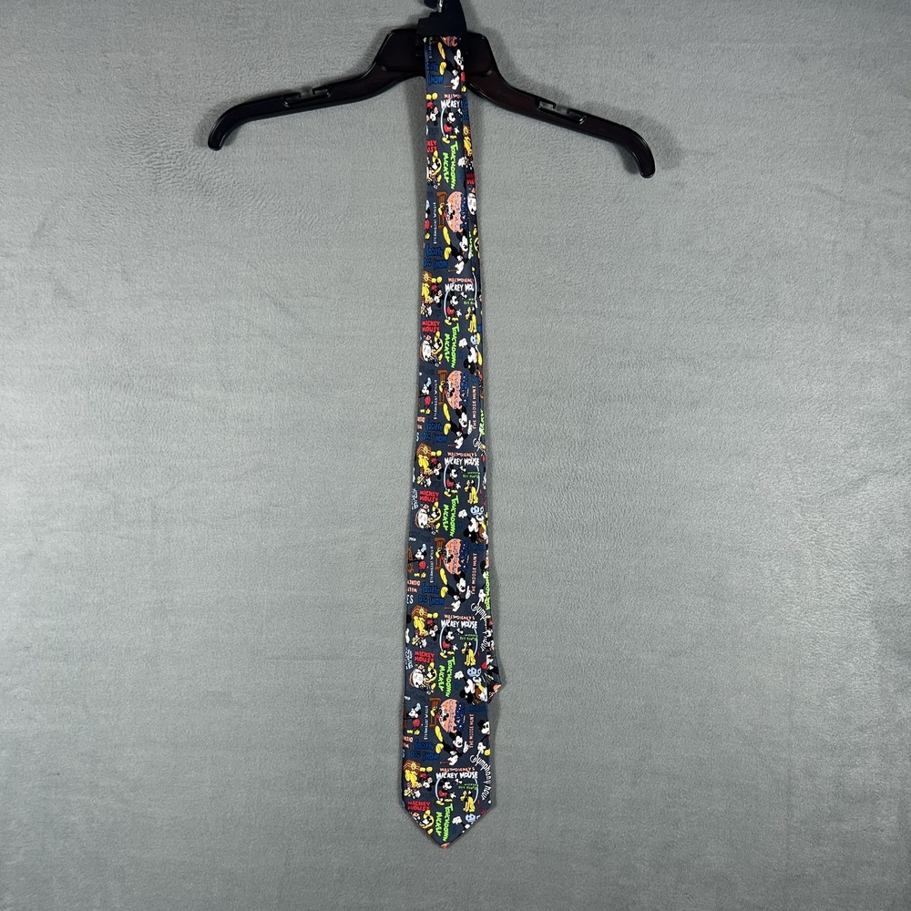 Disney Parks Mickey Mouse Cartoon Print Necktie Men's Classic Walt Disney World